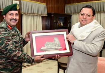 CM धामी से मेजर जनरल मनोज तिवारी ने की मुलाकात